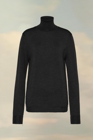 Maison Margiela Merino Wool High-neck Sweater Negrii | RO_MM23544