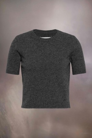 Maison Margiela Washed Lambswool Top Negrii | RO_MM39522