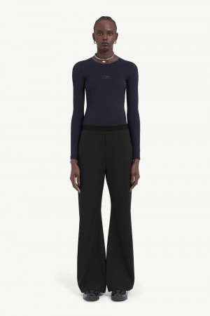 Maison Margiela Wide-leg Trousers Negrii | RO_MM21670